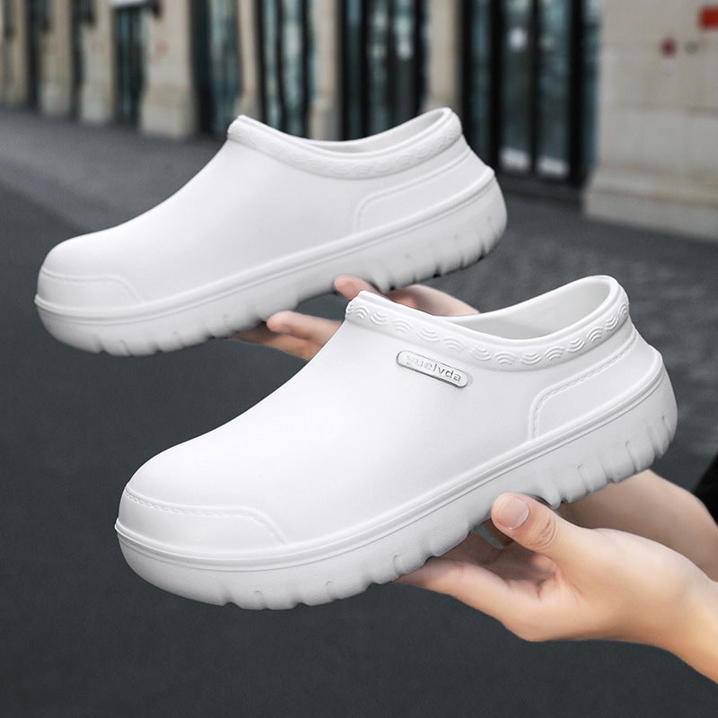White Rear Kitchen Work Shoes Waterproof Labor Protection Shoes Summer Professional Non-slip Chef Shoes Hospital Operation Room Nurze Shoes - Image 4