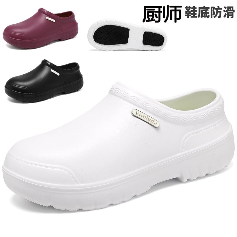 White Rear Kitchen Work Shoes Waterproof Labor Protection Shoes Summer Professional Non-slip Chef Shoes Hospital Operation Room Nurze Shoes - Image 2