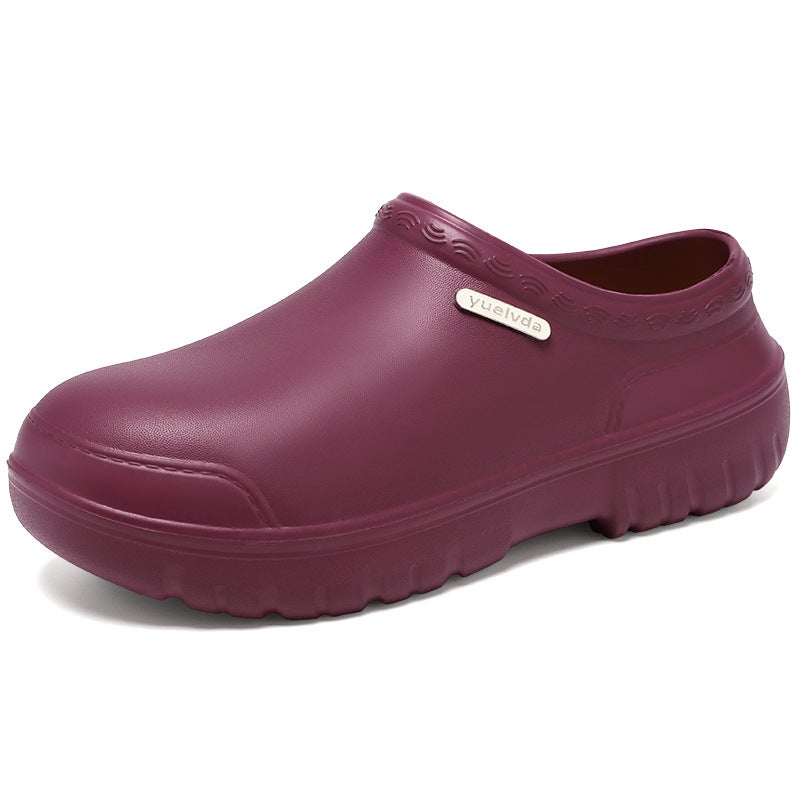 White Rear Kitchen Work Shoes Waterproof Labor Protection Shoes Summer Professional Non-slip Chef Shoes Hospital Operation Room Nurze Shoes - Image 1