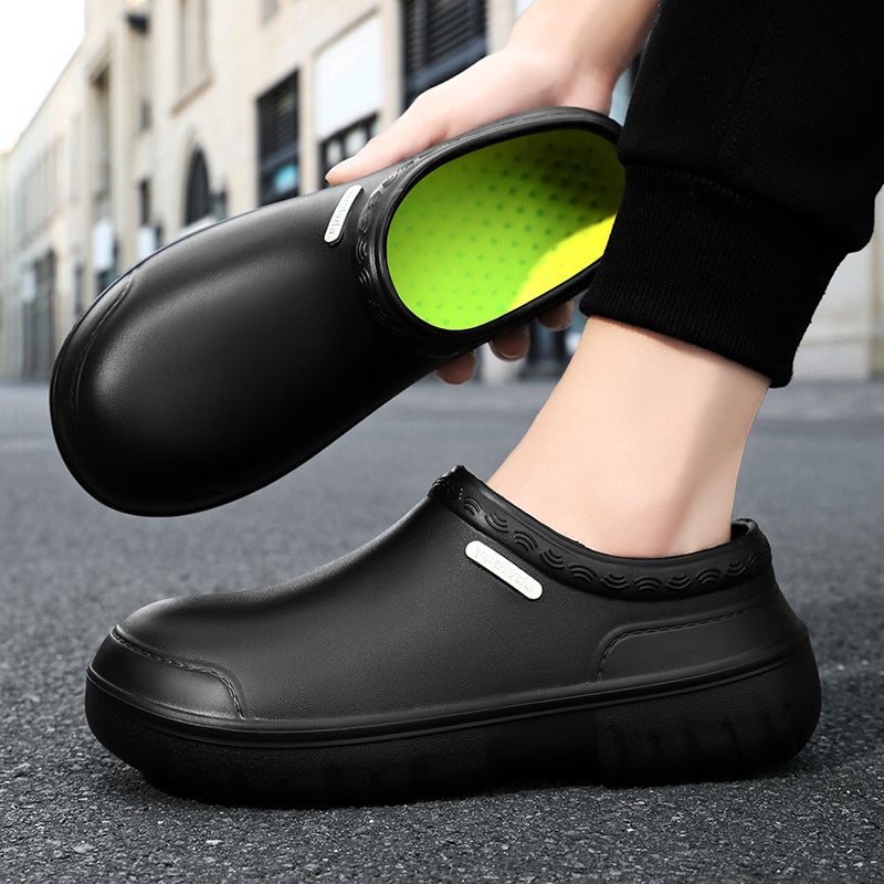 White Rear Kitchen Work Shoes Waterproof Labor Protection Shoes Summer Professional Non-slip Chef Shoes Hospital Operation Room Nurze Shoes - Image 3