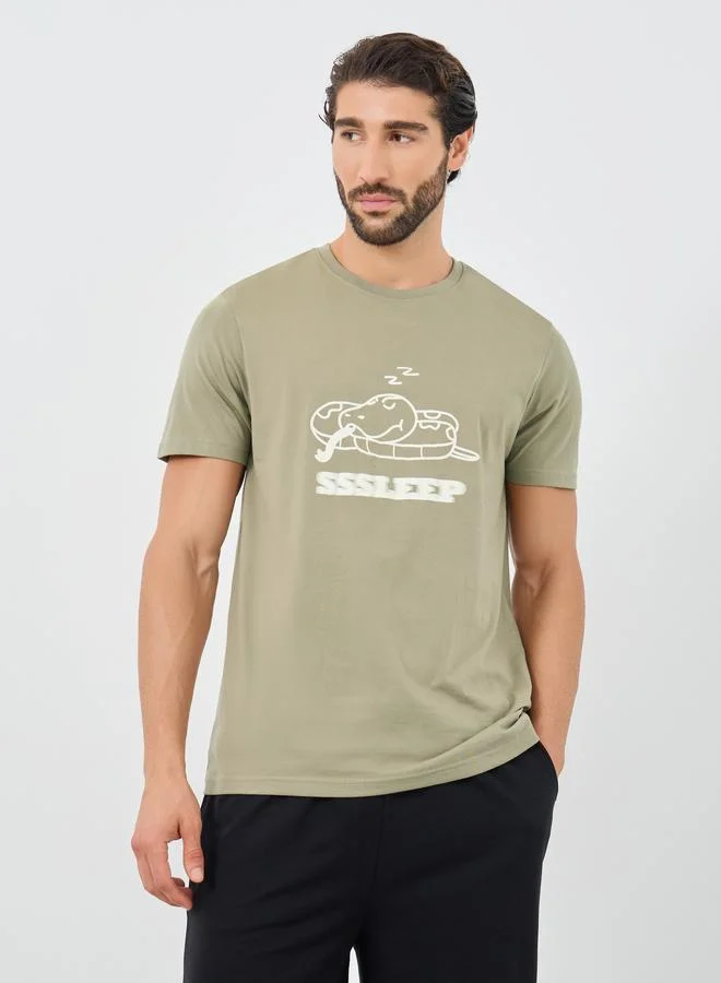 Styli Styli Graphic Print T-Shirt and Shorts Pyjama Set