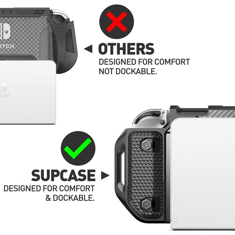 SUPCASE for Nintendo Switch OLED Case 2021 (Unicorn Beetle Pro), [Military-Grade Protection] [Ergonomic Design] Dockable Integrated Cover Accessories for Nintendo Switch OLED, FrostBlack - Image 2