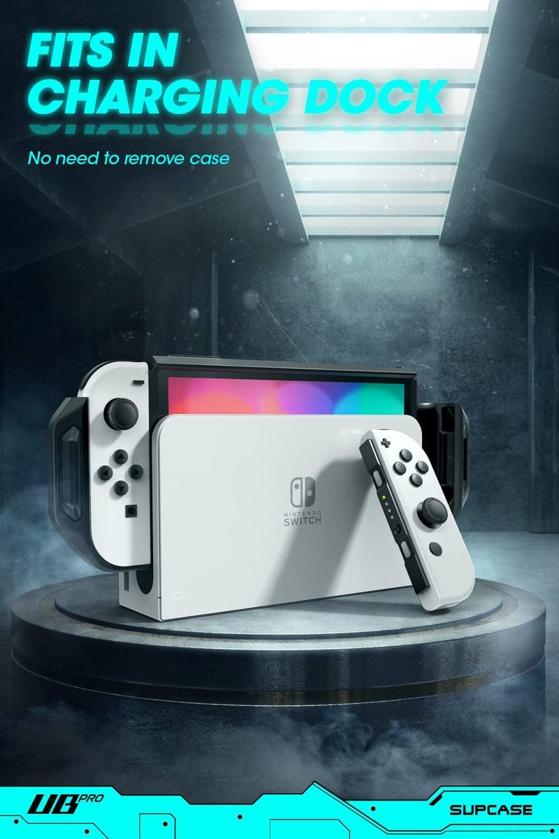 SUPCASE for Nintendo Switch OLED Case 2021 (Unicorn Beetle Pro), [Military-Grade Protection] [Ergonomic Design] Dockable Integrated Cover Accessories for Nintendo Switch OLED, FrostBlack - Image 5
