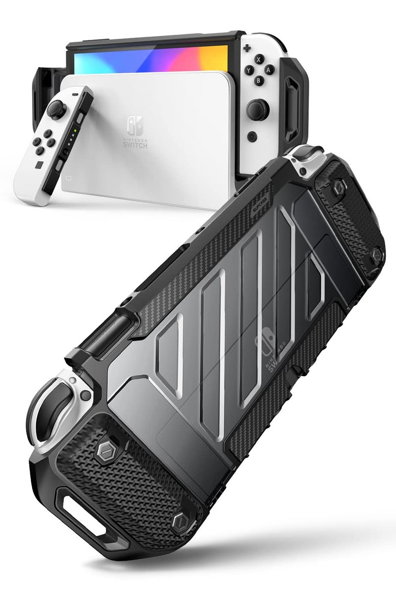 SUPCASE for Nintendo Switch OLED Case 2021 (Unicorn Beetle Pro), [Military-Grade Protection] [Ergonomic Design] Dockable Integrated Cover Accessories for Nintendo Switch OLED, FrostBlack - Image 1