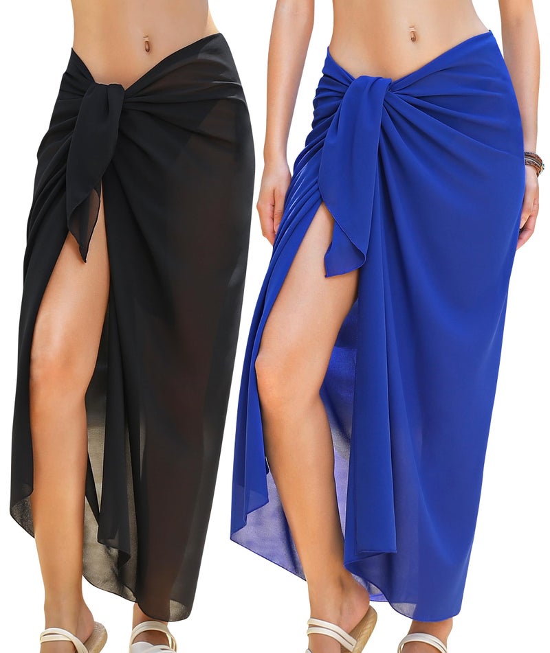 Rossopesca Womens Beach Sarong Chiffon Swimsuit Coverups Sheer Bikini Wraps for Swimwear Bathing Suit Cover Up - Image 1