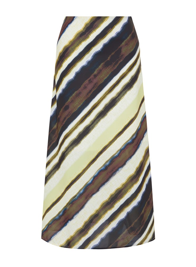 trendyol Multicolored Satin Patterned A-line Midi Woven Skirt TWOSS24ET00072  - Image 4