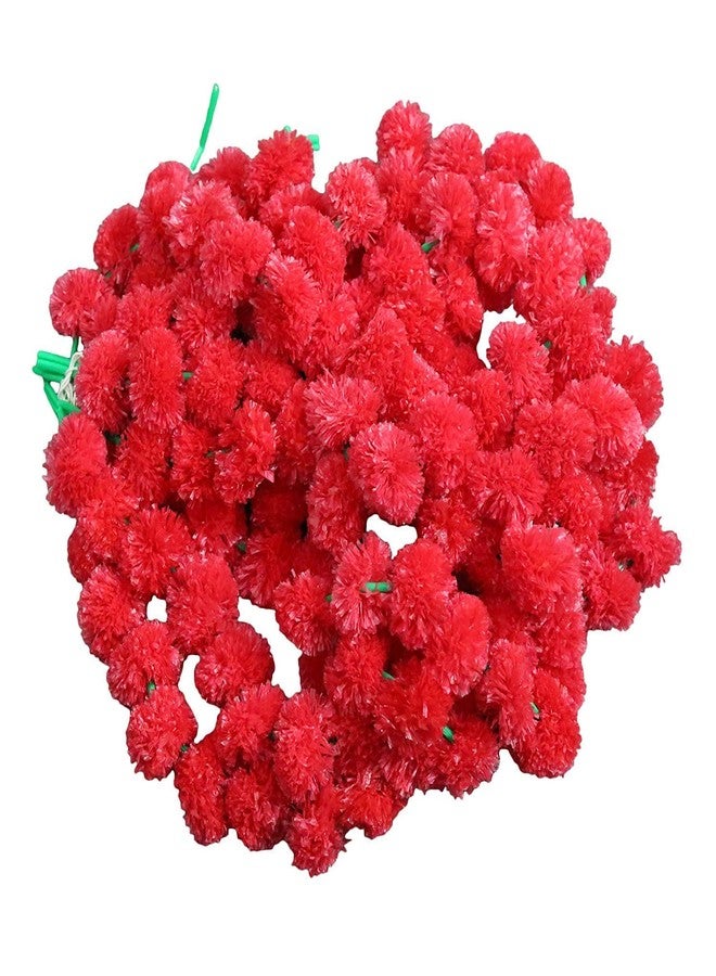 RSP Quality bit® Artificial Marigold Flowers for Decoration - Pack of 5 (Red) - Image 2