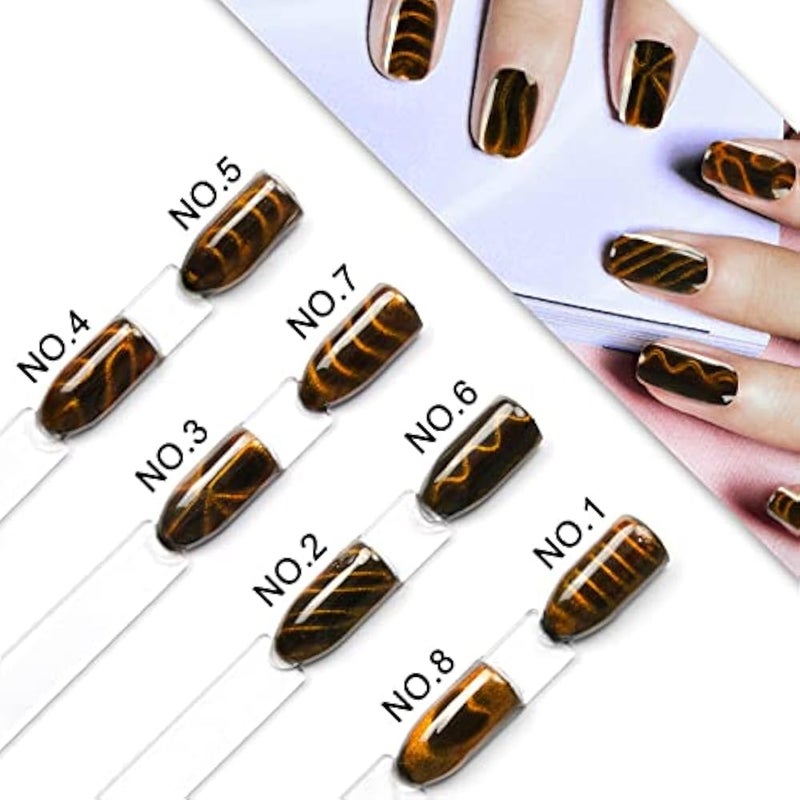 Inborntrait 8PCS Nail Magnet Art Polish Tool Set, Magnets Plate Wand Board, Cats Eye Polish Cat Eye Magnet for DIY, Pretty Cat Eye Effect, salon, Studio - Image 4