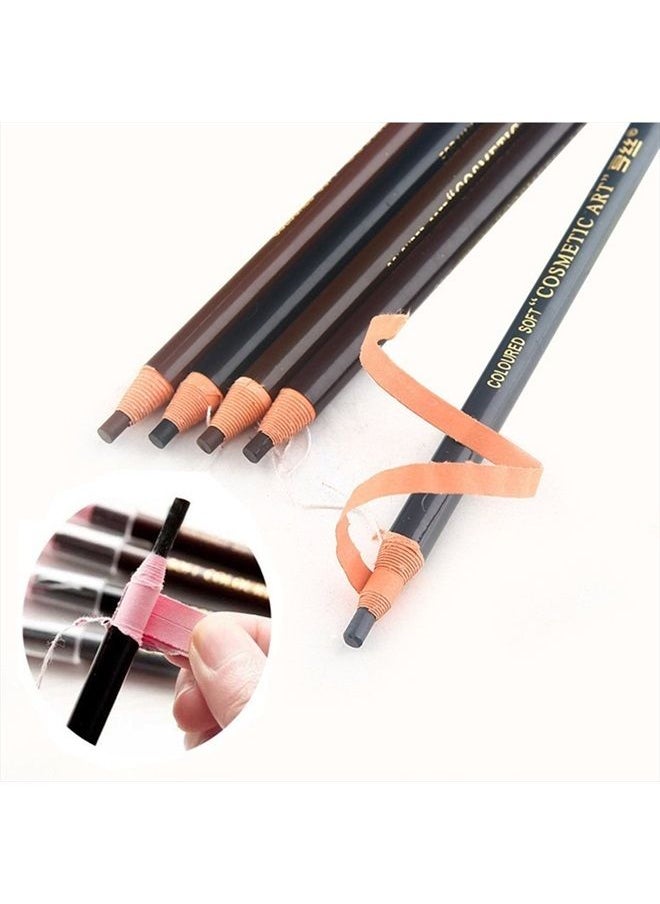 Queenland - 5 COLORS Set Eyebrow Pencil Drawing Eye Brow Pen Peel Off Makeup Cosmetic - Image 1