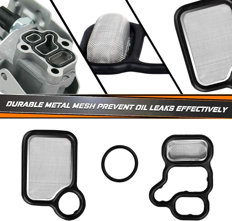 NDRUSH VVT Solenoid Gasket Valve Cover Set Compatible with Honda Civic Accord CR-V Element Fit,Acura RSX TSX - Image 2