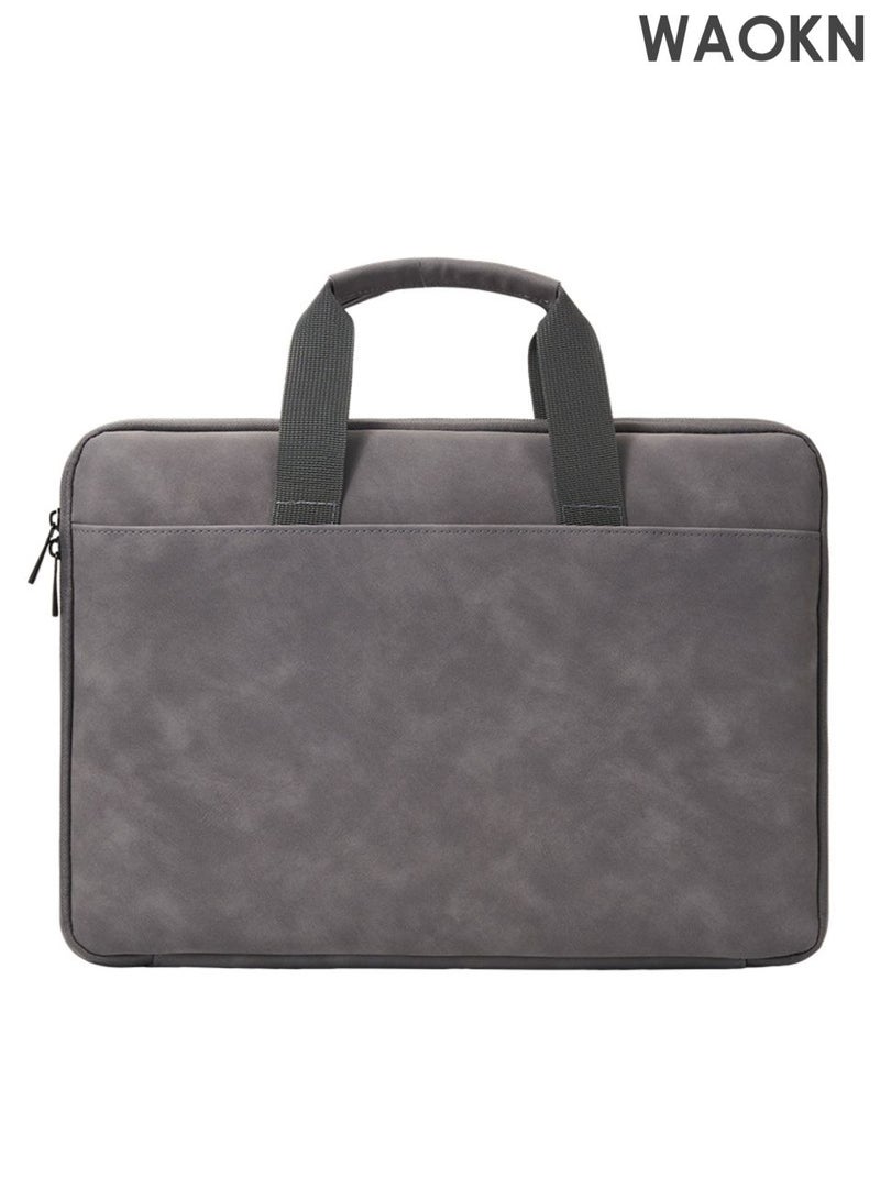 WAOKN Waterproof 15-16 inch lightweight business laptop bag, can be divided into partitions to store MacBook Air, iPad, mouse and data cables, etc , Waterproof, wear-resistant and dirt resistant , unisex , grey . - Image 1