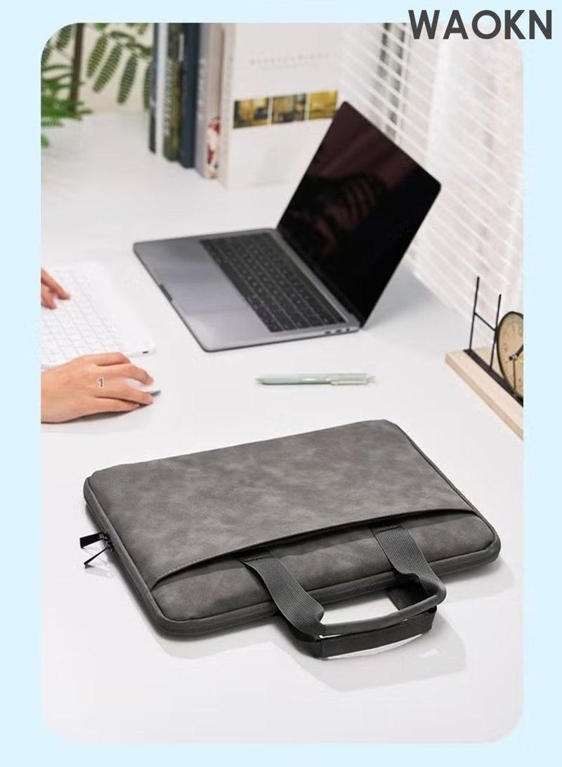 WAOKN Waterproof 15-16 inch lightweight business laptop bag, can be divided into partitions to store MacBook Air, iPad, mouse and data cables, etc , Waterproof, wear-resistant and dirt resistant , unisex , grey . - Image 3