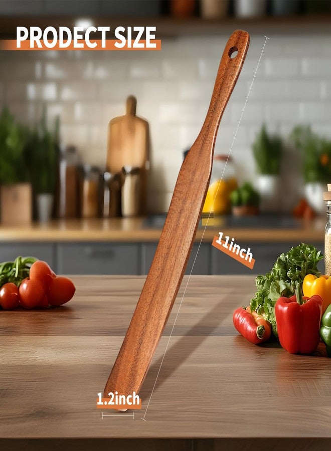 Creztail Skinny Wooden Spurtle - Wood Sourdough Spatula for Sourdough Starter，baking & cooking kitchen flour spatula spoon sourdough tools and supplies spurtle spatula icsti cooking spoons spurtle (11 Inches) - Image 2