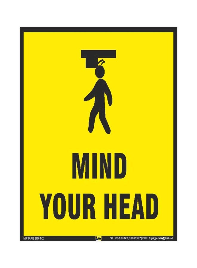 Mr. SAFE لوحة "السيد سيف - انتبه لرأسك" مصنوعة من الألومنيوم المركب (8 بوصة × 8 بوصة) - Image 1