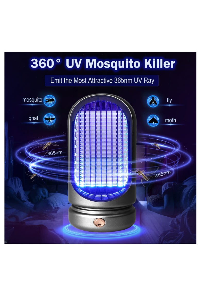 SYOSI Mosquito Killer Lamp USB Electric Fly Zapper Electric Bug Zapper Indoor UV Insect Killer Mosquito Fly Killer For Home Indoor Portable Fly Catcher Outdoor Fly Traps For Home Use(Silver) - Image 2