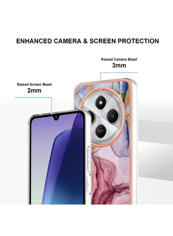 S-TOP Case For Redmi 14C 4G Electroplating Marble Dual-side IMD Phone Case - Image 4