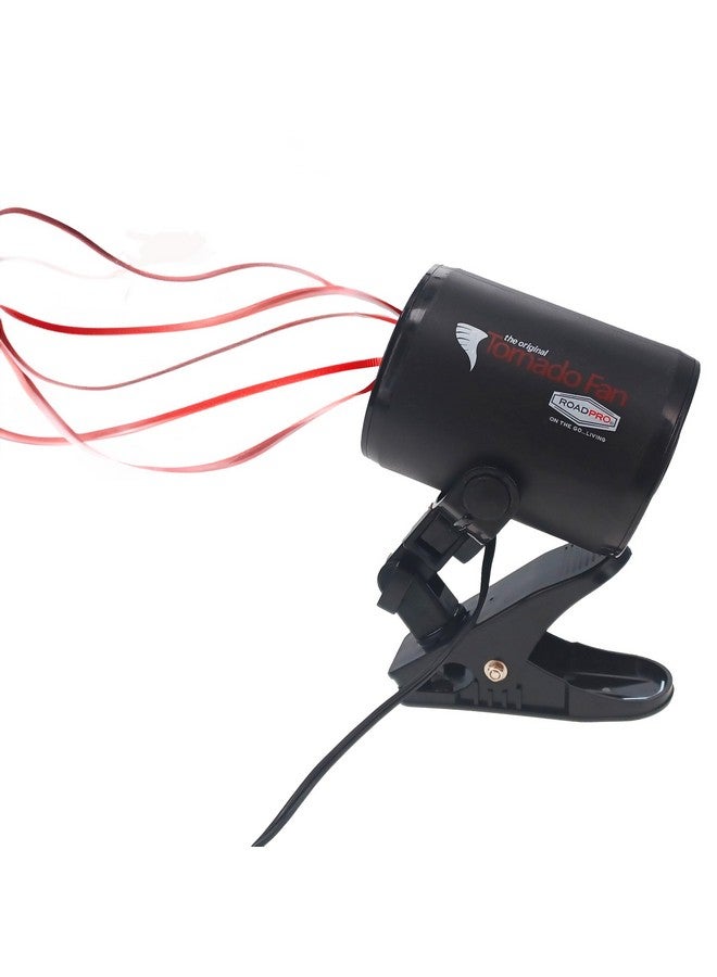 RoadPro Rpsc 857 12 Volt Tornado Truck Fan With Mounting Clip Small 12V Cooling Fan Black  - Image 1
