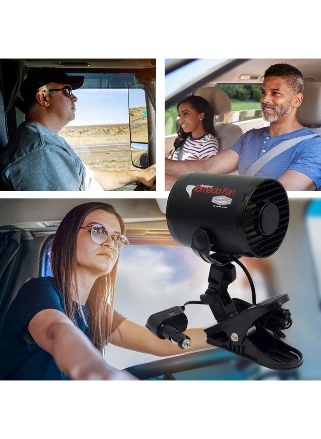 RoadPro Rpsc 857 12 Volt Tornado Truck Fan With Mounting Clip Small 12V Cooling Fan Black  - Image 5