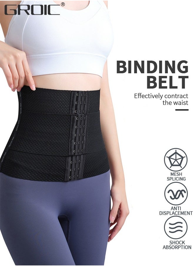 GROIC - Waist Trainer for Women Triple Belt Body Shaper Waist Trainer Corset with 3 Hooks and 3 steel Bones, Sauna Workout Trimmer Belts Underbust Corset Tummy Control Hourglass Tummy Slimming Belly Body Shap - Image 1