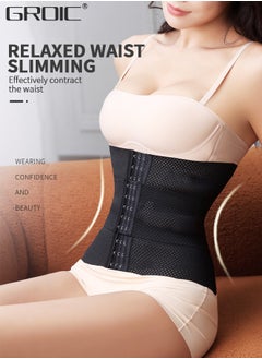GROIC Waist Trainer for Women Triple Belt Body Shaper Waist Trainer Corset with 3 Hooks and 3 steel Bones, Sauna Workout Trimmer Belts Underbust Corset Tummy Control Hourglass Tummy Slimming Belly Body Shap  - Image 5