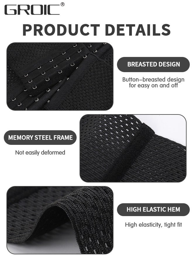 GROIC - Waist Trainer for Women Triple Belt Body Shaper Waist Trainer Corset with 3 Hooks and 3 steel Bones, Sauna Workout Trimmer Belts Underbust Corset Tummy Control Hourglass Tummy Slimming Belly Body Shap - Image 1