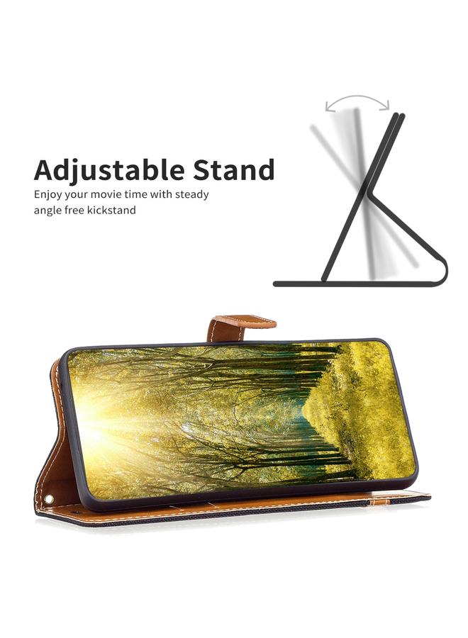 S-TOP Case For Motorola Moto G14 4G Color Block Denim Texture Leather Phone Case - Image 5