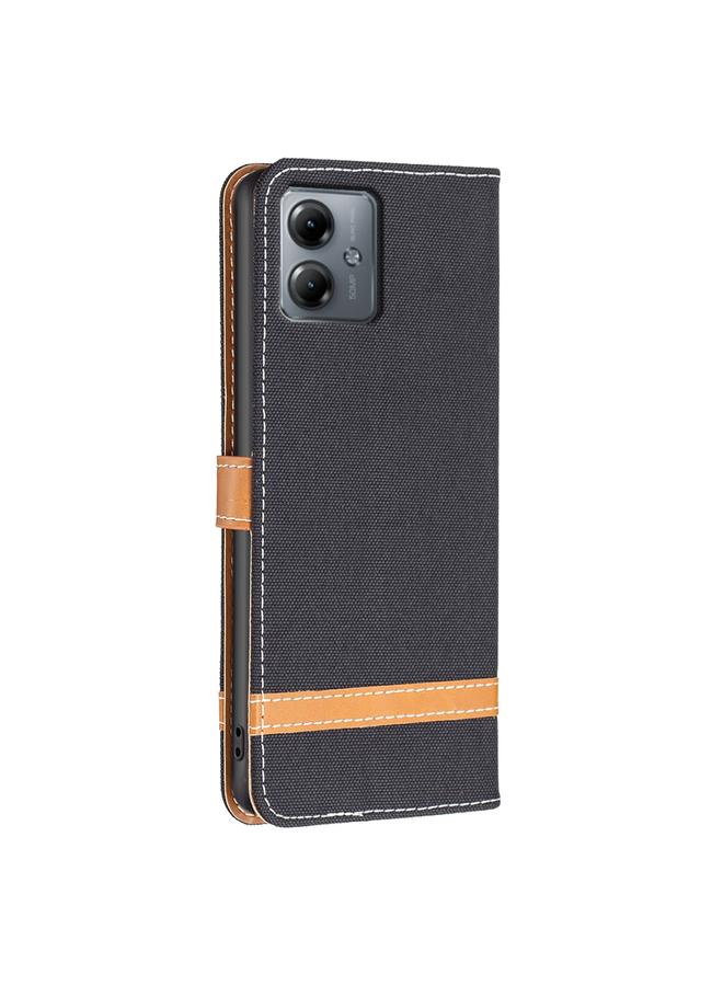 S-TOP Case For Motorola Moto G14 4G Color Block Denim Texture Leather Phone Case - Image 3