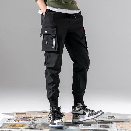 Summer Slim Fit Cargo Pants Men Casual Harlan 011 Black
