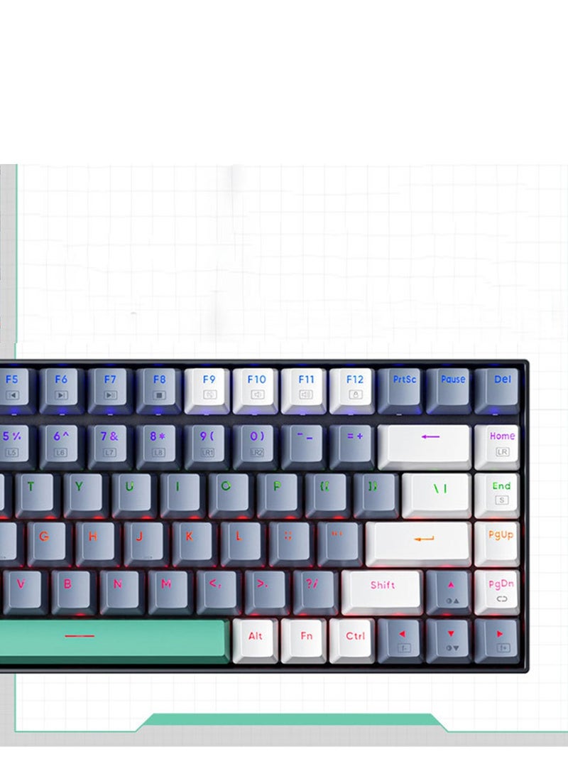 MACHENIKE - Gaming Keyboard Red Switch 94 Keys (K500), Mechanical Keyboard with RGB Backlit Hot Swap USB-C Wired PBT Keycaps Green - Image 1