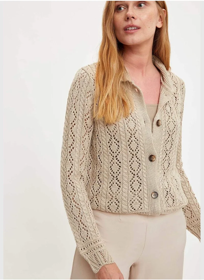 ديفاكتو Woman Tricot Regular Fit C Neck Cardigan