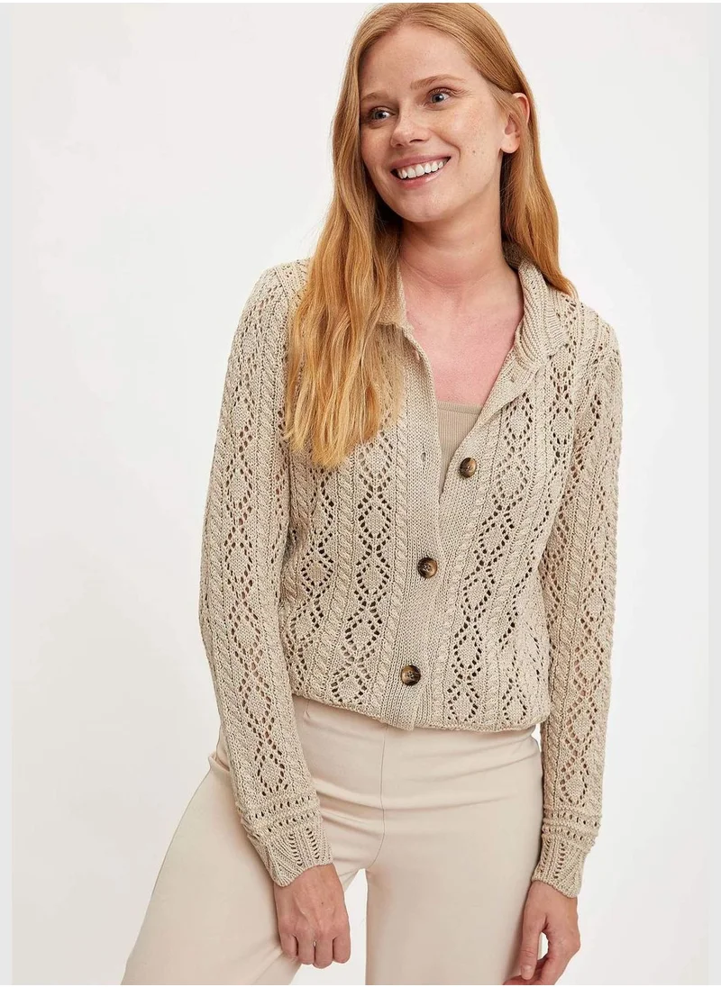 ديفاكتو Woman Tricot Regular Fit C Neck Cardigan