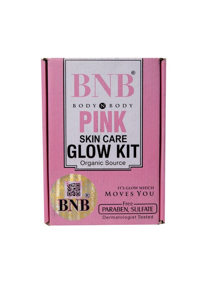 BNB Pink Skincare Glow Kit – 3 Step Brightening & Hydration Set with Tone Up Face Wash, Saffron Face Mask & Pink Glow SPF Sunscreen Serum – Niacinamide, Alpha Arbutin & Vitamin C – For All Skin Types - Image 2