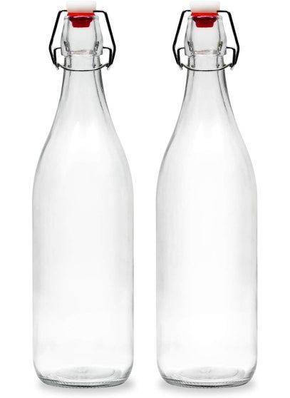 foresta Stylish Transparent Glass Bottle with Swing Top Cap - 1Ltr - Set of 2 - Water Bottle (2) - pzsku/Z2CA03053B5BE13FCF803Z/45/1743507590/21d7a902-f259-4e46-9bba-243c2b04d96f