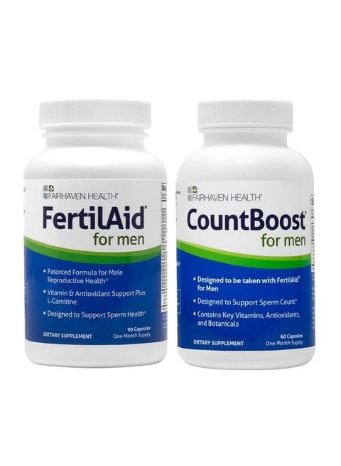 fairhaven health FertilAid for Men and CountBoost Combo - Male Fertility  Supplement - Count, Motility & Morphology Support - Antioxidant & Specialty  Vitamins for Male Fertility | Best Price KSA