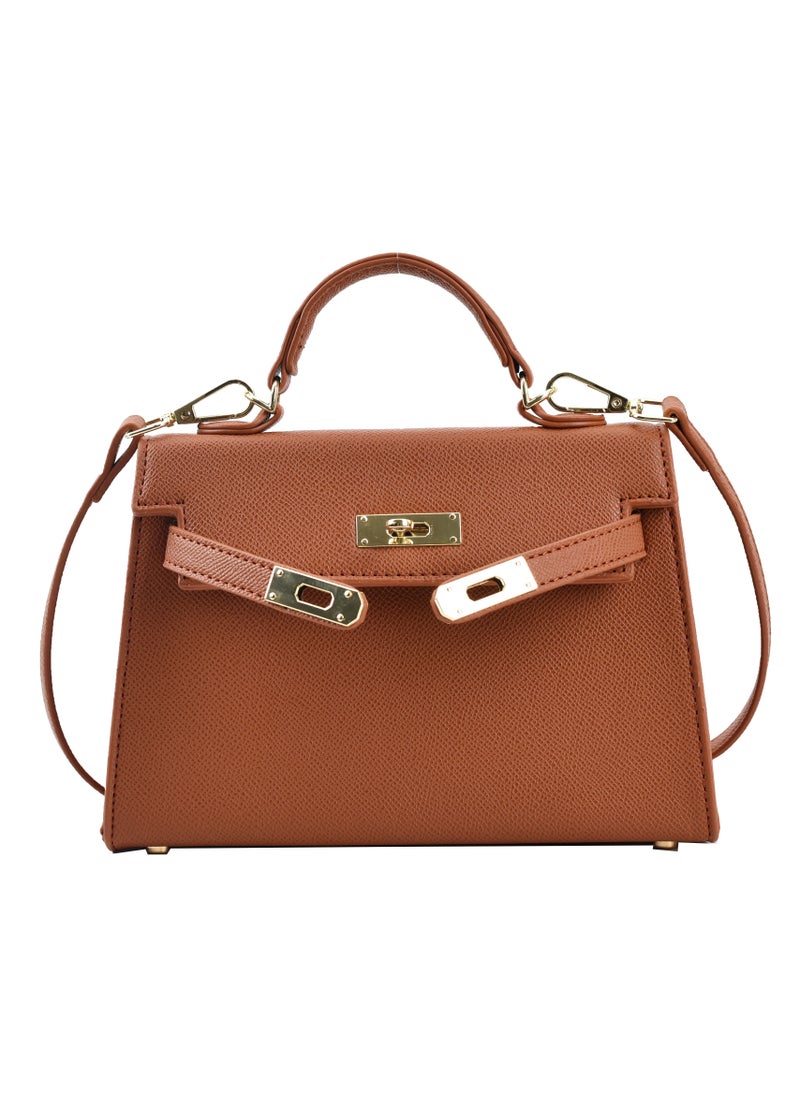 VIDSID VIDSID Women's PU Leather Satchel Handbag Crossbody Handbag Shoulder Bag Fashion Bag for Women（Brow)  - Image 1