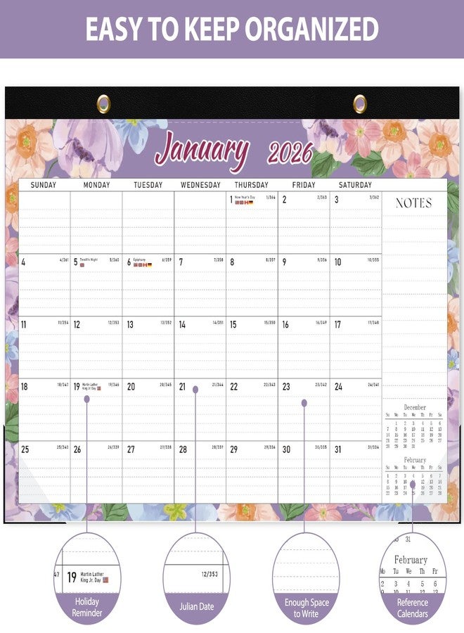 VALOME Desk Calendar 2026, 18 Months Desktop/Wall Monthly Calendar with Stickers(Jan. 2026 - Jun. 2027), Large 17“ x 12“ Desk Planner for Office Accessories and School Home Supplies - Image 3