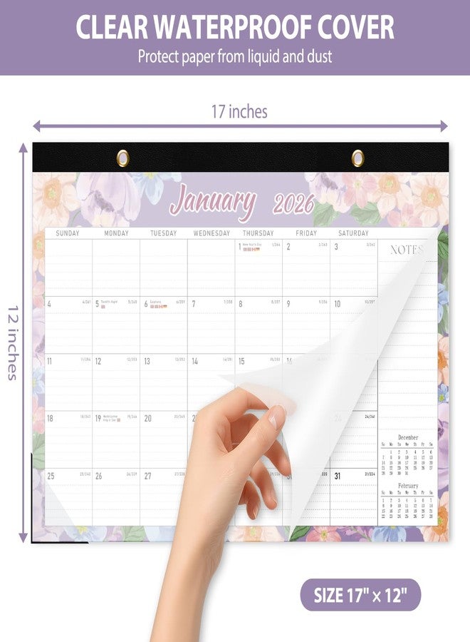 VALOME Desk Calendar 2026, 18 Months Desktop/Wall Monthly Calendar with Stickers(Jan. 2026 - Jun. 2027), Large 17“ x 12“ Desk Planner for Office Accessories and School Home Supplies - Image 2