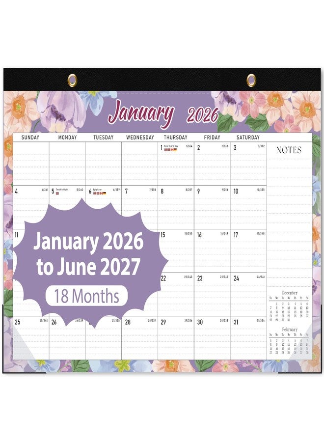 VALOME Desk Calendar 2026, 18 Months Desktop/Wall Monthly Calendar with Stickers(Jan. 2026 - Jun. 2027), Large 17“ x 12“ Desk Planner for Office Accessories and School Home Supplies - Image 1