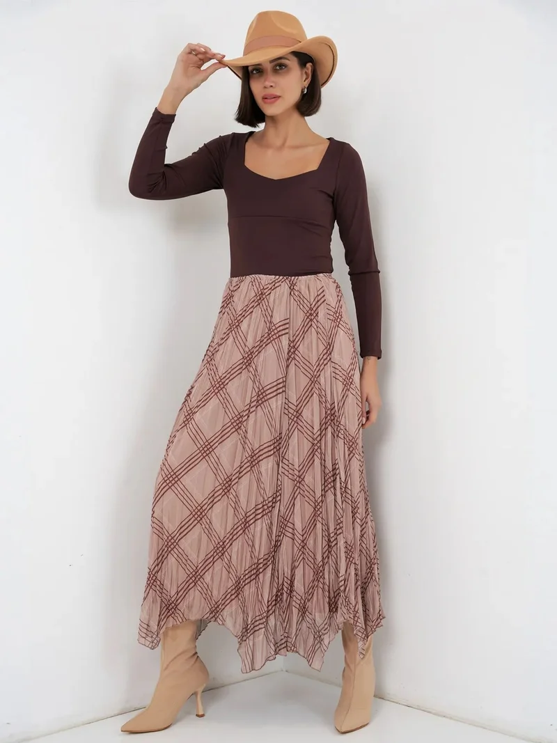 بيغ دارت BDART Asymmetrical Patterned Maxi Skirt