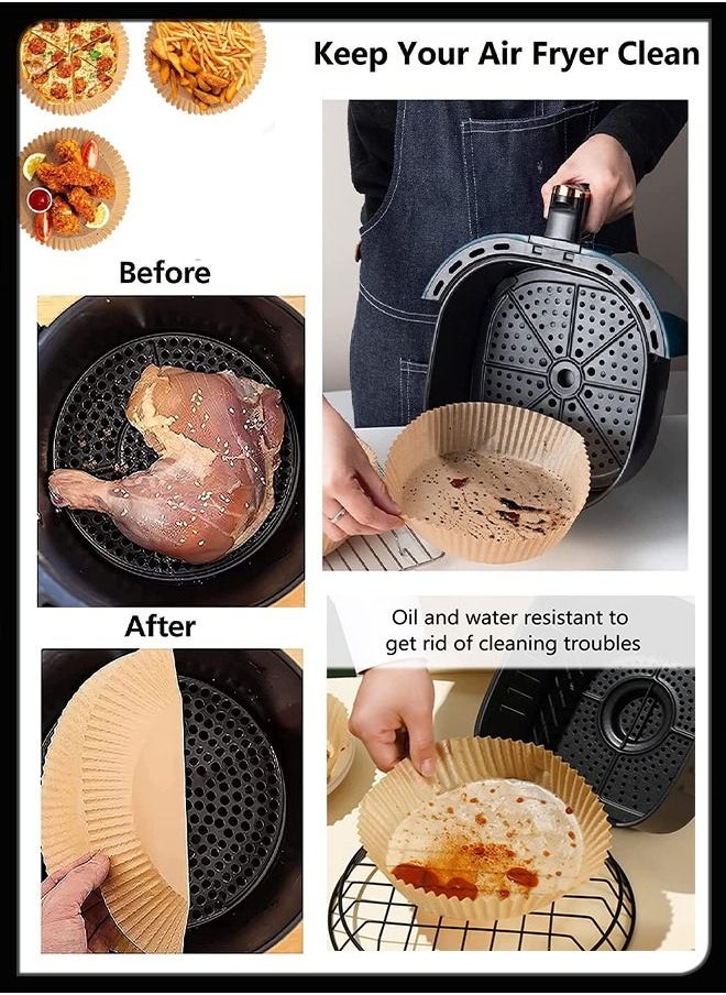 Toshionics 50PCS Of Non Stick Parchment Round Disposable Air Fryer Liner Food Grade Paper Baking Plates Heat Resistant For Kitchen Cooking Roasting Microwave Oven Frying Pan 6.3inch  - Image 5