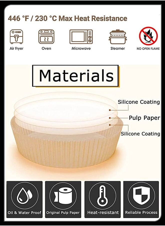 Toshionics 50PCS Of Non Stick Parchment Round Disposable Air Fryer Liner Food Grade Paper Baking Plates Heat Resistant For Kitchen Cooking Roasting Microwave Oven Frying Pan 6.3inch  - Image 2