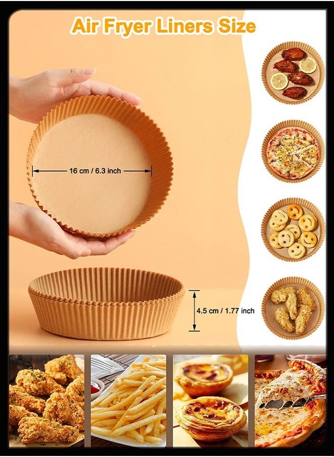 Toshionics 50PCS Of Non Stick Parchment Round Disposable Air Fryer Liner Food Grade Paper Baking Plates Heat Resistant For Kitchen Cooking Roasting Microwave Oven Frying Pan 6.3inch  - Image 4