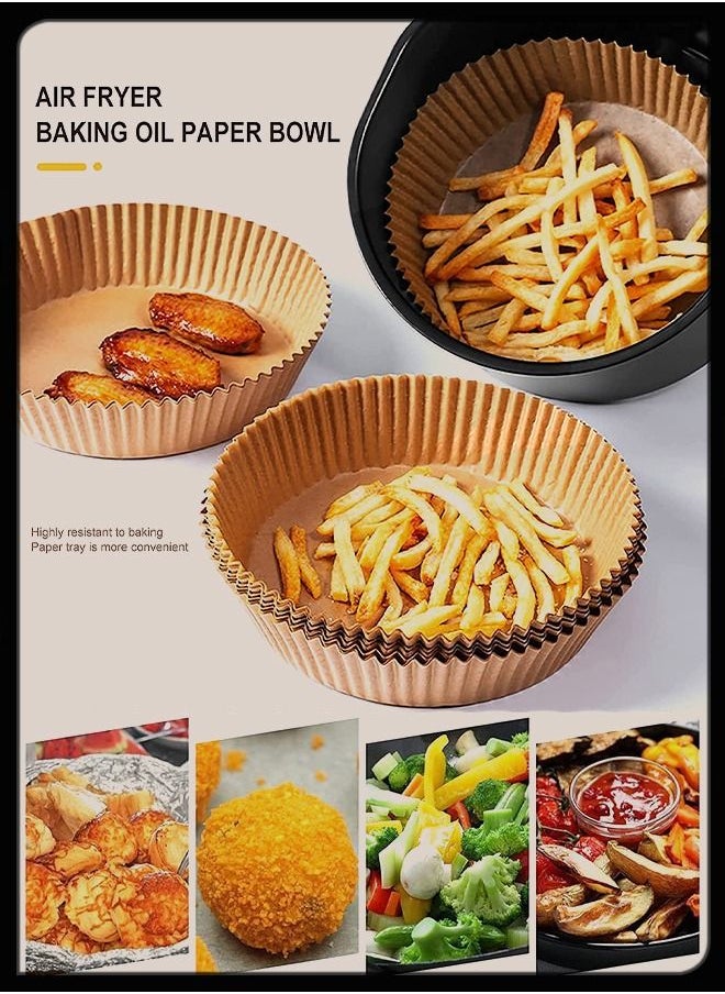 Toshionics 50PCS Of Non Stick Parchment Round Disposable Air Fryer Liner Food Grade Paper Baking Plates Heat Resistant For Kitchen Cooking Roasting Microwave Oven Frying Pan 6.3inch  - Image 3