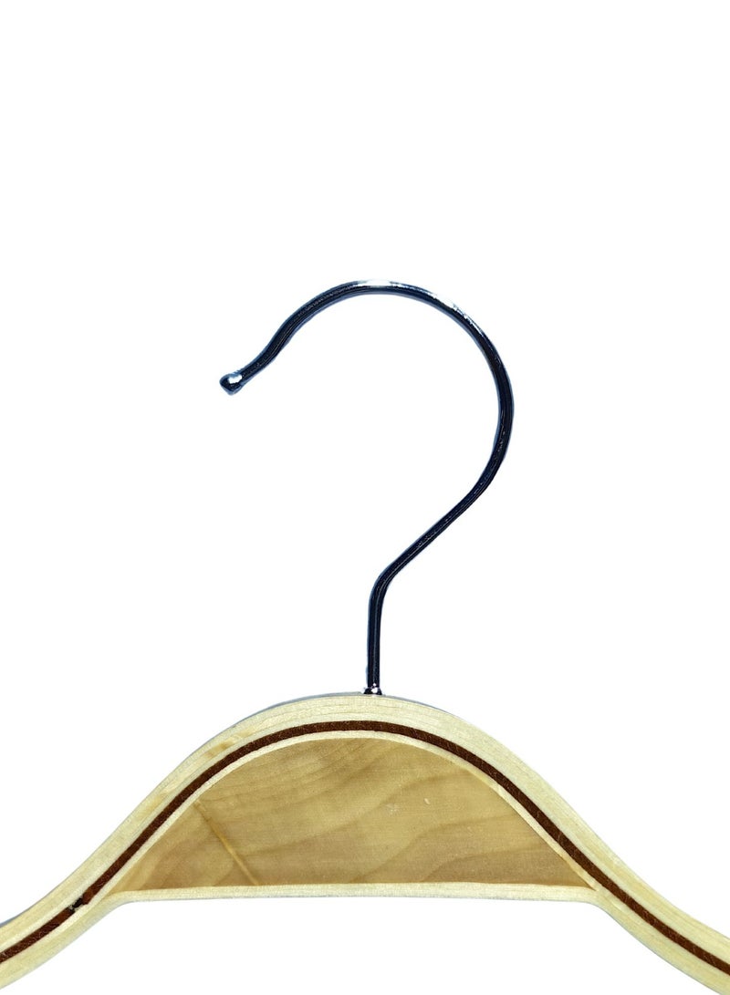 ORTUK 12pcs Wood Top Hanger 360° Swivel Hook, Wooden Hangers Non Slip Rubber Grips Shoulder, Space Saving Clothes Hangers, Standard Hangers for Shirt, Sweater, Blouse, Coat, Dress, Closet Organizer 43x21 cm - Image 5