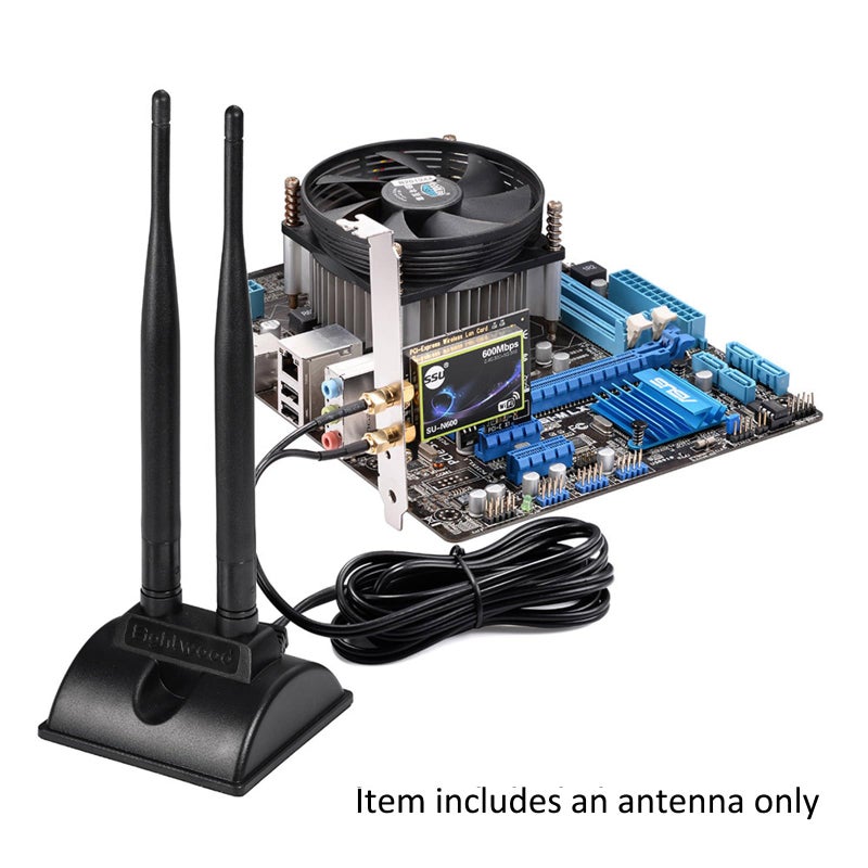 EIGHTWOOD هوائي واي فاي Eightwood مع موصل RP-SMA ذكر، هوائي مزدوج النطاق 2.4GHz 5GHz مع قاعدة مغناطيسية لبطاقة شبكة واي فاي PCI-E محول USB جهاز توجيه لاسلكي - Image 4