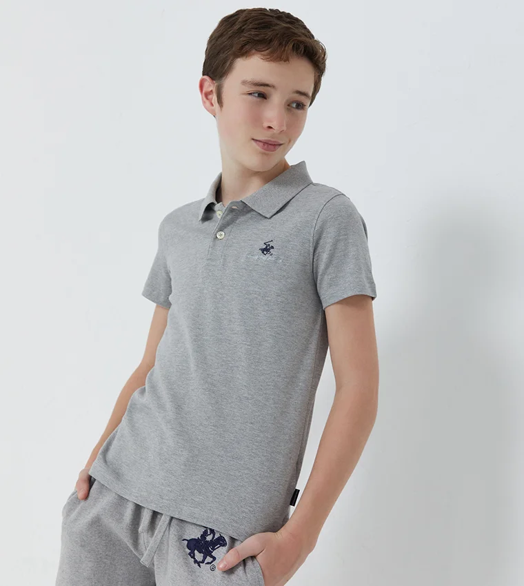 Logo Embroidered Short Sleeves Polo T-Shirt
