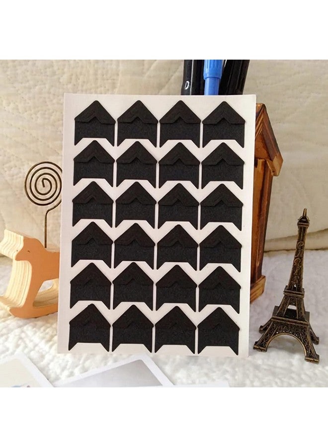 Sunkizzrs® 5 Sheets Photo Corners Self Adhesive Photo Mounting Sticker Paper Corner Stickers for Scrapbook Album (Black) - Image 3
