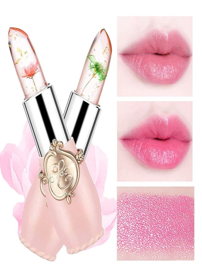 Petansy 6 Pack Crystal Jelly Flower Lipstick Set, Nutritious Temperature Change Lip Balm Long Lasting Moisturizer Lip Gloss Magic Color Change Lip Stick Set - Image 4