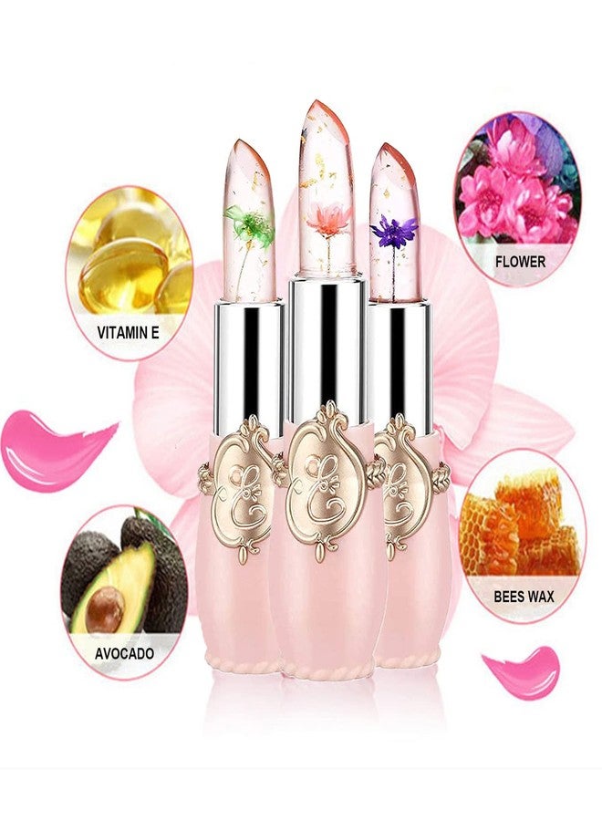 Petansy 6 Pack Crystal Jelly Flower Lipstick Set, Nutritious Temperature Change Lip Balm Long Lasting Moisturizer Lip Gloss Magic Color Change Lip Stick Set - Image 3