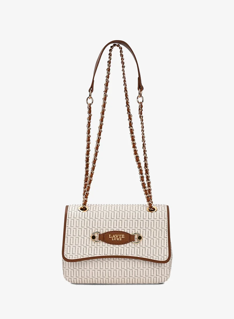 Lavie Luxe Women's Monogram Jess 2-Compartment Sling Bag (Off White)